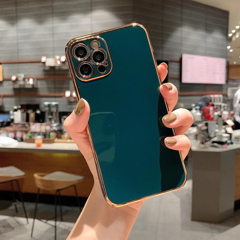 Конфетный цвет 6D гальваническое покрытие подходит для iPhone17ProMax Apple 16/15 однотонный силиконовый чехол для мобильного телефона с мелкими отверстиями X