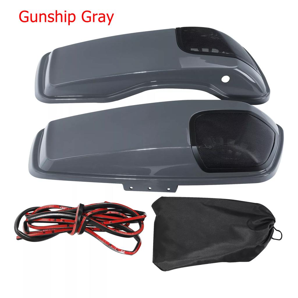 Motorcycle Saddlebag Lids With 5"X7" Speakers For Harley Touring Road King Electra Glide Street Glide Ultra-Classic 2014-2024
