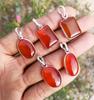 Red Onyx Gemstone 925 Sterling Silver Plated 5 Pcs Bezel Pendant BEZ-39