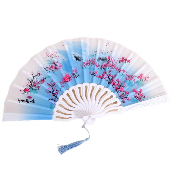 Складной вентилятор с глянцевой текстурой. Красивые различные стили. Гладкая поверхность. Тонкая работа. Украшение. Ткань Оксфорд. Ручной вентилятор в китайском стиле. Товары для дома.