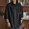 Spring and Autumn Men's Large Size Loose Solid Color Work Shirt