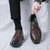 2024 Новые мужские кожаные туфли на резиновой подошве, большой размер 38-46, мужская обувь для офиса, мужские кожаные туфли-оксфорды для мужчин