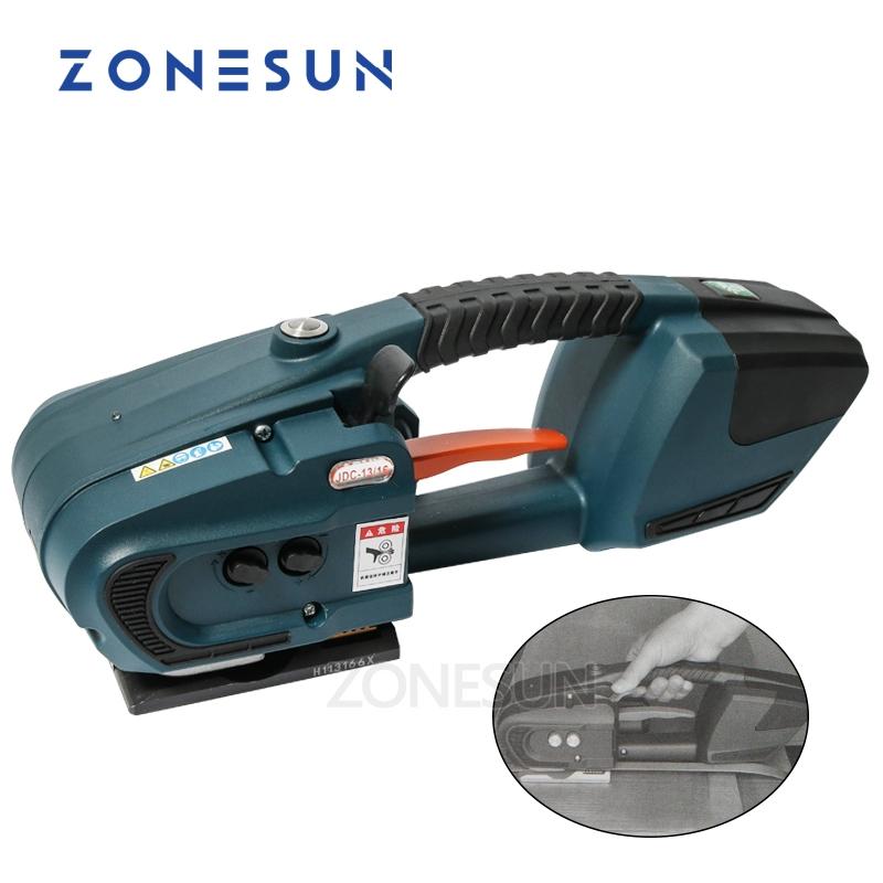 ZONESUN ZS-JDC16 13мм-16мм ПЭТ ПП Пластиковая обвязочная машина Инструменты Аккумуляторная лентообвязочная машина С 2 аккумуляторами
