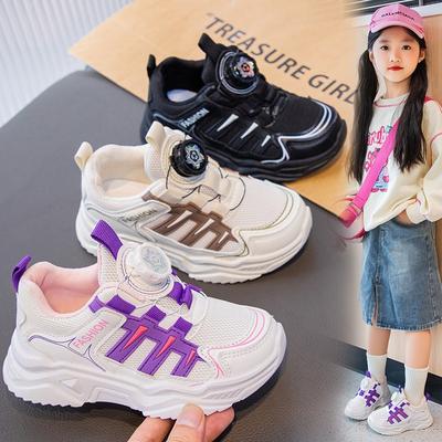 Детская спортивная обувь 2025 осень новая для девочек сетчатая дышащая обувь папы для мальчиков красивая для детей среднего и старшего возраста кроссовки для бега