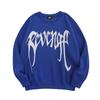 Unisex Oversized Crewneck Knit Sweater With Jacquard Streetwear Casual Cotton Pullover