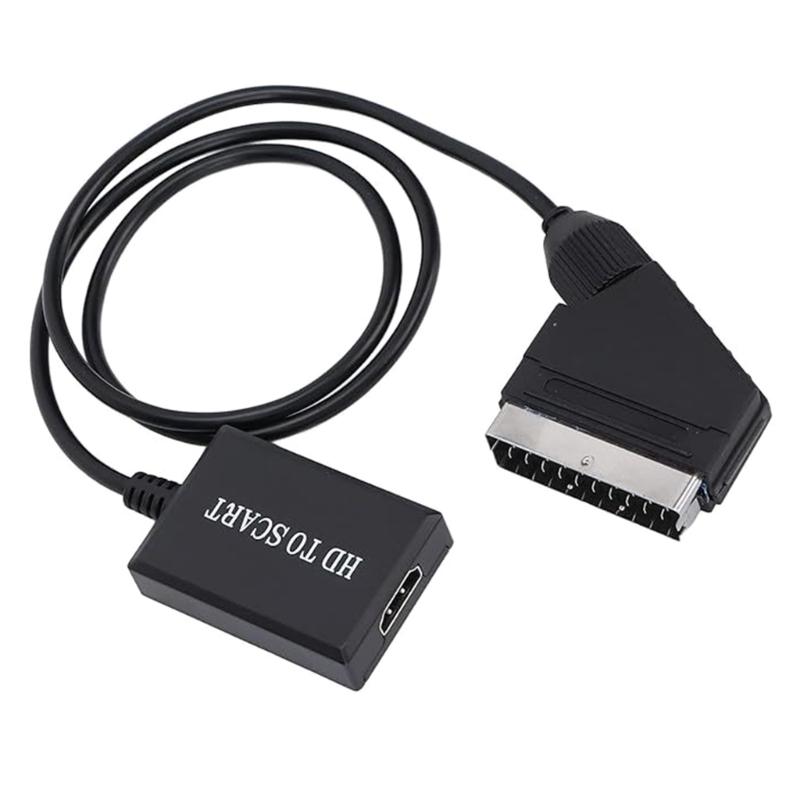 Plug and Play Адаптер SCART на HDMI с поддержкой разрешения 720P 1080P для ЭЛТ-телевизоров, DVD-плееров, игровых консолей