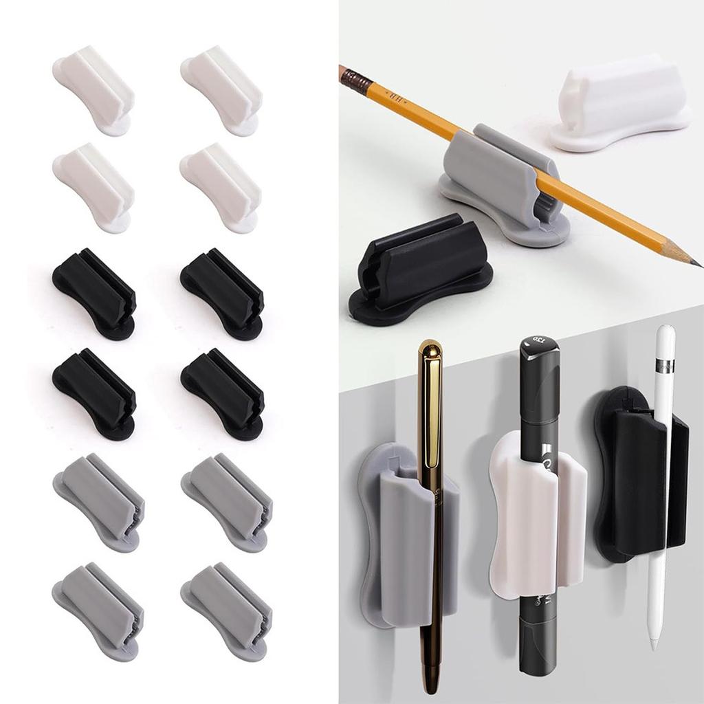 Silicone Pen Holder Clips Adhesive Pencil Holder for Classroom Desk Organizer Supplies Pen Holders Adhesive