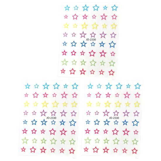3 шт. маникюрные наклейки не выцветающие декоративные ПВХ изысканные красочные пятиконечные звезды дизайн ногтей накладки для девочек