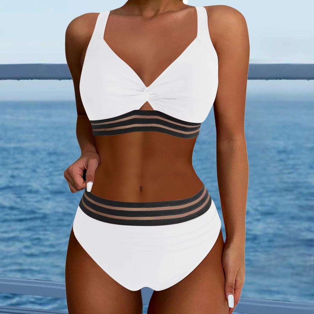 Женский раздельный модный бикини однотонный сексуальный с бюстгальтером без стального бюстгальтера купальник