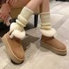 2024 Новые удобные женские зимние ботинки на толстой подошве, повседневные женские ботильоны без застежек, мягкая плюшевая теплая зимняя обувь Botas Femininas