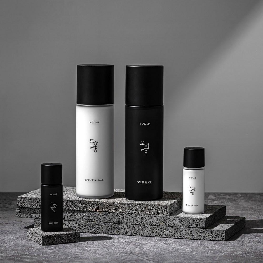 Dohwarang Homme Black 2-Piece All-in-One Set Skin 145ml + Lotion + Travel Miniature <Technical Partnership with Kolmar Korea> Men's Basic