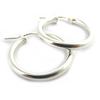 [M8777] - Silver Hoop Earrings 'Choreography' 2.5 Cm 3 Mm