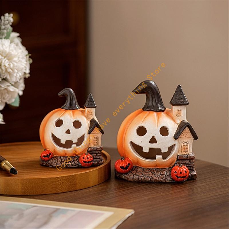 Halloween Miniature Pumpkin Figurines Resins Pumpkin Ornament Fairys Halloween Garden Adornment Miniature Landscape 55KF