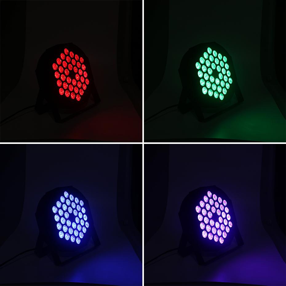 4PCS 36LED Stage Flat Par Lighting Effect RGB 3IN1 DMX 512 DJ Disco Party Holiday Christmas Bar Club Wedding Show Lights
