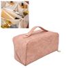 Косметичка для макияжа из ПУ кожи, открывающаяся на 180 градусов, большой вместимости, многофункциональная, с разделителем, плоская косметичка, розовая