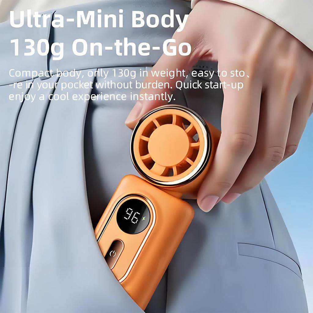 Mini Portable Handheld Clip Fan, 3-in-1 Rechargeable 3000mah Battery, 5 Speeds, 180° Adjustable Airflow, LED Display, Pocket Size