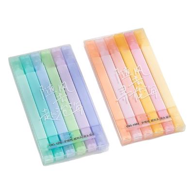 Двусторонний маркер-хайлайтер 6/12 цветов с двойным наконечником для скрапбукинга, блокнота, дневника, раскрашивания