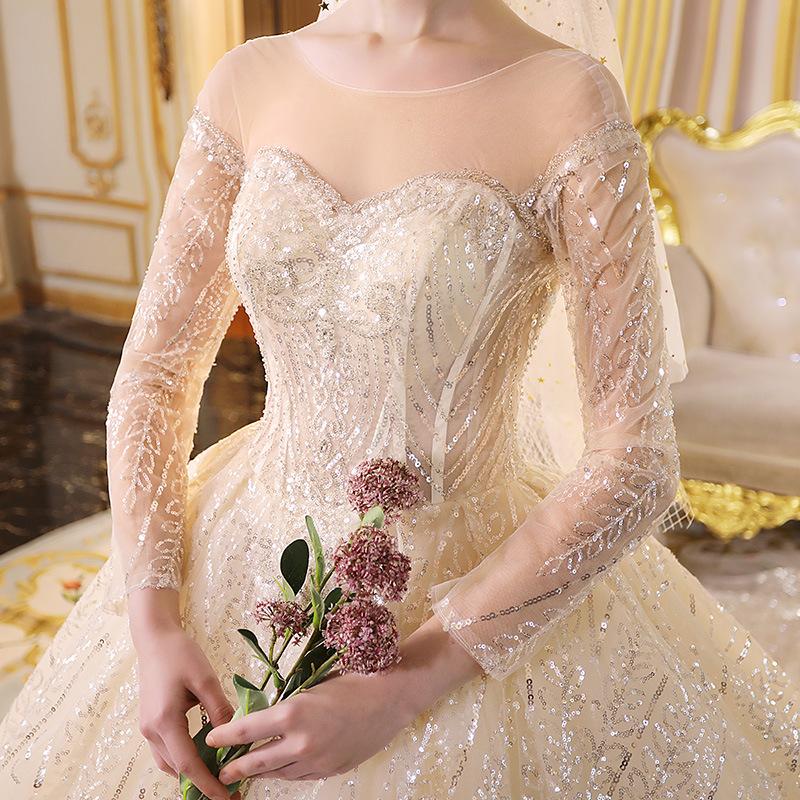 Атласное основное свадебное платье, новое простое французское платье с высокой текстурой Qidi Hepburn, тонкое зимнее платье с рукавами-рукавами