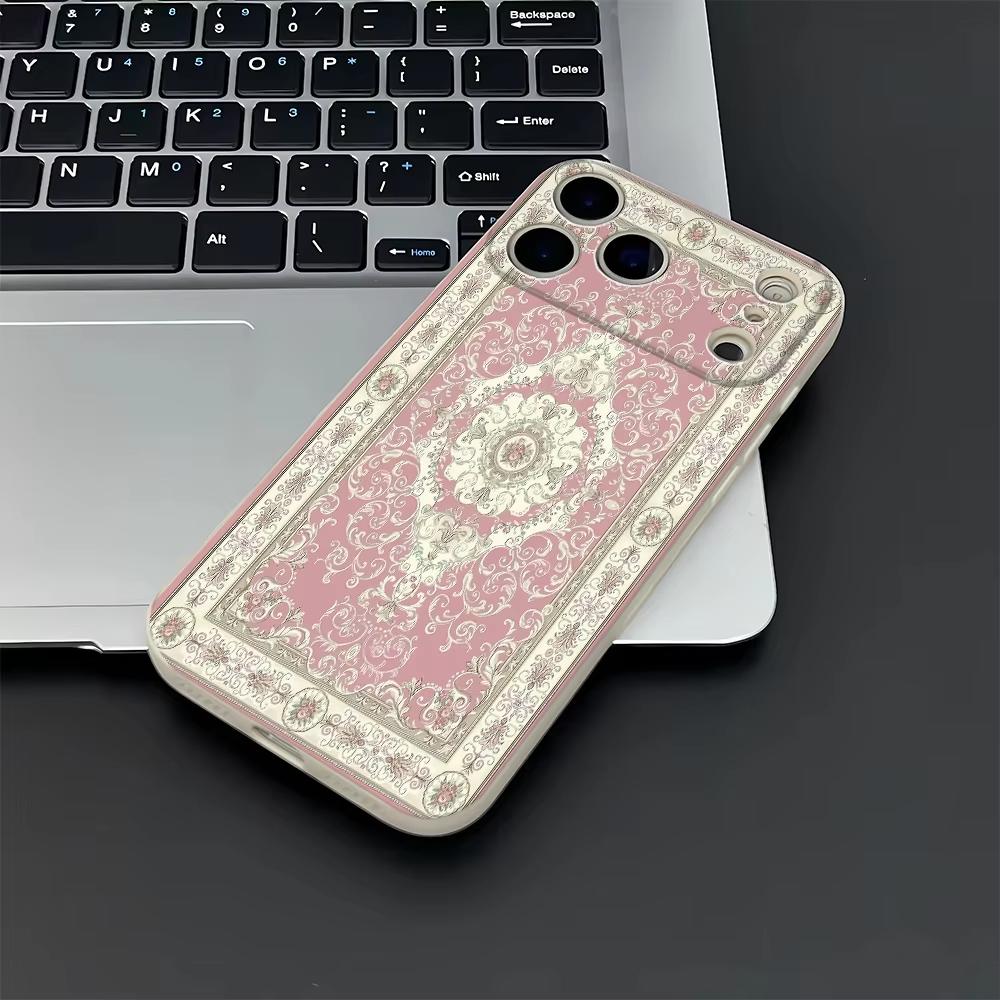 Винтажный персидский ковер Принт Чехол для телефона Для Iphone 17 Air 16 16e 15plus 14 13 12 11 Pro Max Boh Ковер Ударопрочный Силиконовый Чехол