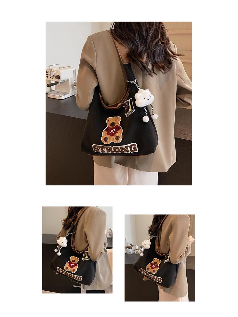 2025 Women's Casual Autumn/Winter Teddy Bear Tote – Large Capacity Shoulder Bag for Work and Class