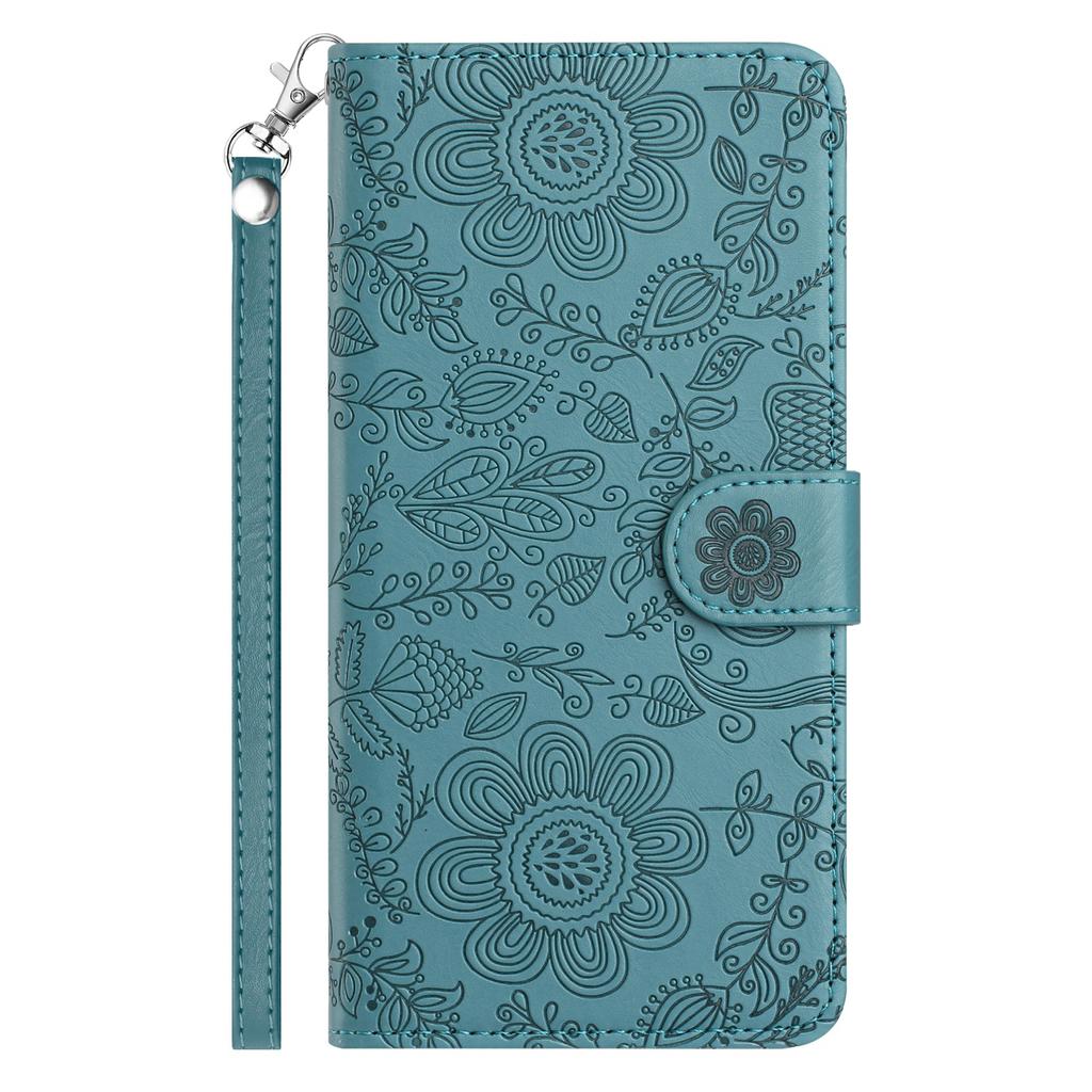 For Samsung Galaxy S26 Ultra Case Flower Imprint Leather Flip Wallet Phone Cover with Wrist Strap