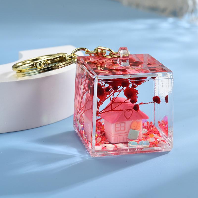 1шт плавающий жидкий брелок квадратный школьный рюкзак кулон аксессуары акриловые мультяшные автомобильные подвески ювелирные изделия шарм красочные