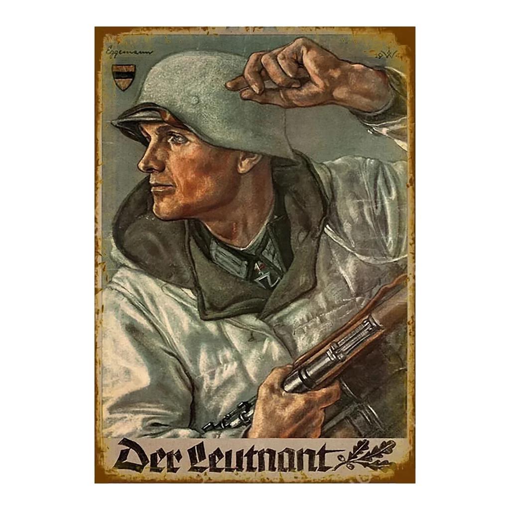 BarCafeVintageArt Не шуметь Металлическая табличка - Винтажный немецкий плакат, Табличка для пещеры|Отлично подходит для украшения домашнего бара, гаража, кафе и гостиной