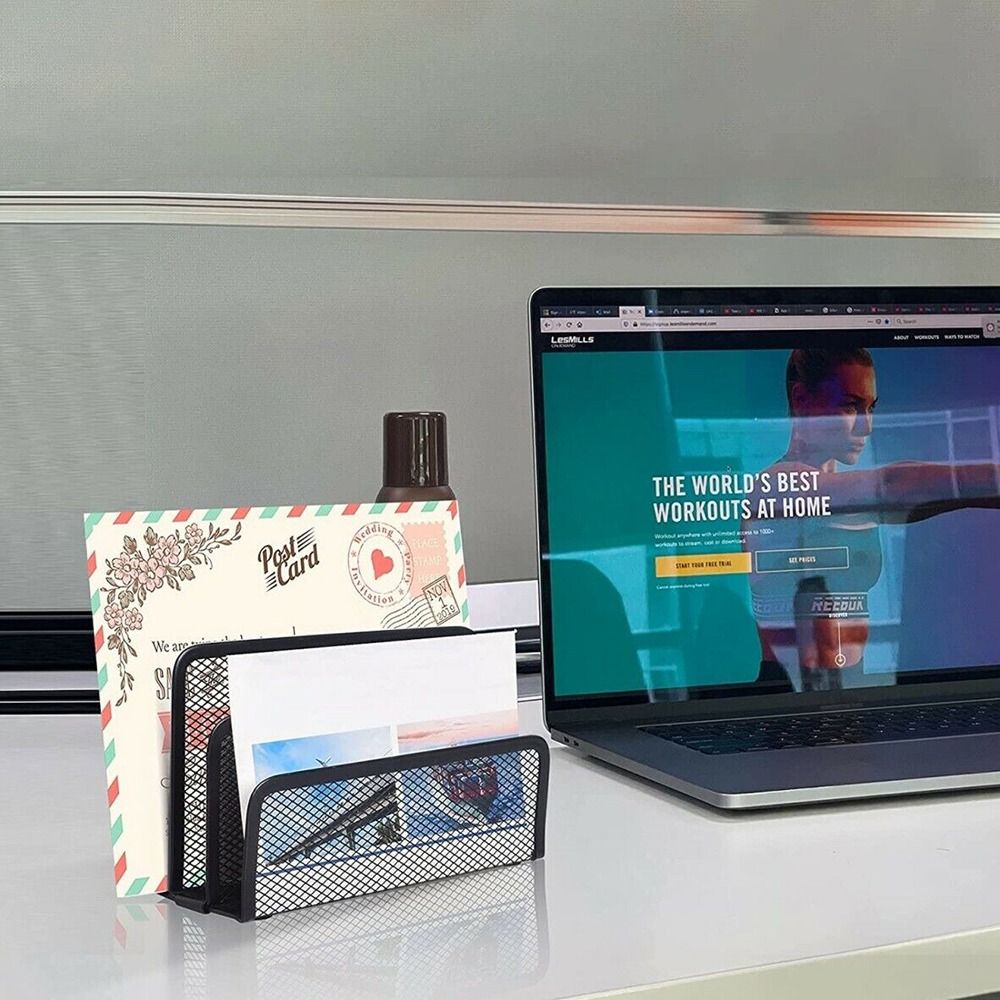 Card Shelf Folder Document Stand Mesh Storage Box Mesh Tray File Storage Rack Letter Paper Holder