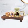 Wood Pedestal Stand Farmhouse Tray Jewelry Holder Versatile Riser Kitchen