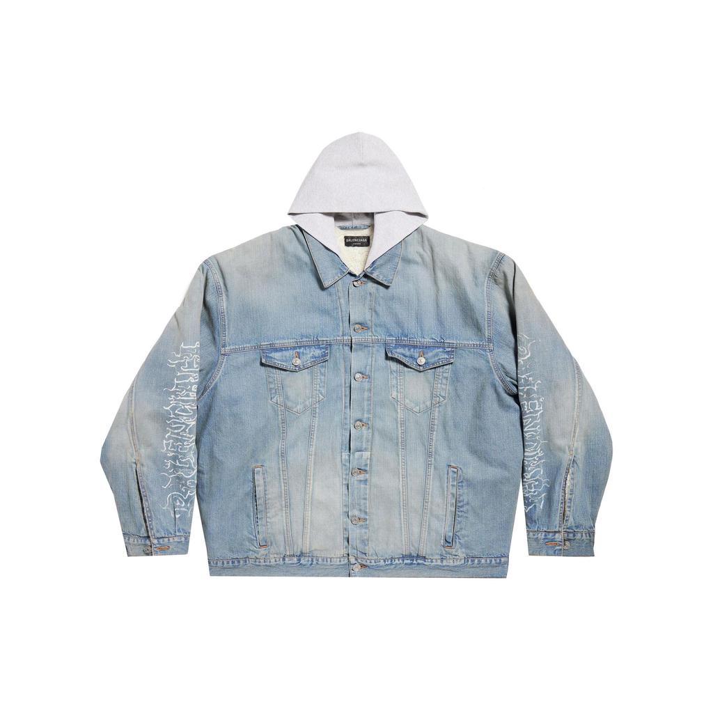 Balenciaga SS24 Denim Jacket Loose Fit Unisex Light Blue 773805TPW534868