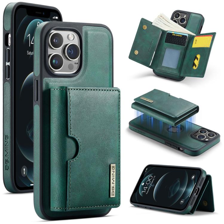 DG.MING M6 Series RFID Tri-fold Card Bag Removable Leather Phone Case