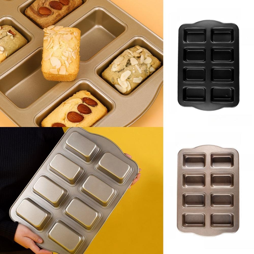 8-Cavity Mini Loaf Pans Carbon Steel Baking Mold Reusable Brownie Pan Kitchen Accessories