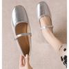 Spring New Round Toe Women Mary Jane Flat Shoes Shallow Ladies Casual Ballet Shoes Soft Sole Eelgant Leather Shoes Zapatos Mujer