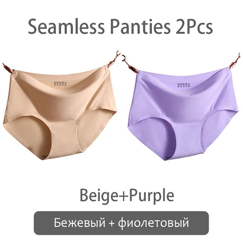 FINETOO Женские трусики из ледяного шелка, мягкие трусики больших размеров, женское нижнее белье, 2 шт./компл., нижнее белье M-2XL
