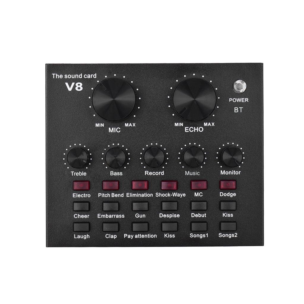 Внешняя звуковая карта для микширования звука USB аудиоинтерфейс с несколькими звуковыми эффектами встроенная перезаряжаемая батарея для