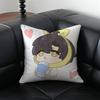 Cartoon L-Love And D-Deepspace Pillow Case Anti-Dustmite Pillowcase Invisible Zipper Silky Short Plush Sofa Cushion Cover