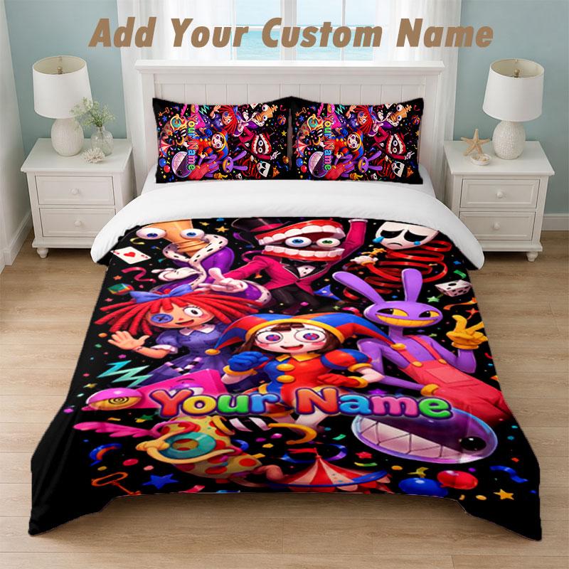 Bedding Set 1 Duvet Cover 2 Pillowcases The Amazing Digital Circus Print Soft Bed Linen Bedroom Decor