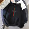 2025 Hot Sale Woman Milan Print Hoodies Urban Casual Fashion Hooded Long Sleeve Pullover Female Home Outdoor Comfort Sweatshirts