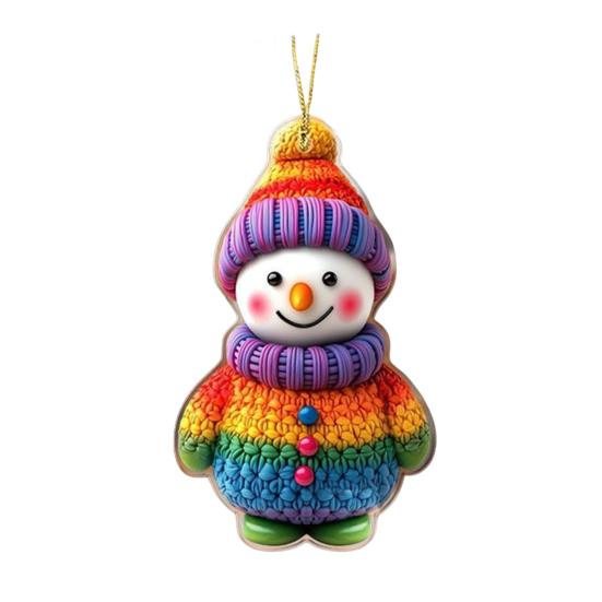 Снеговик Рождественские украшения Персонализированные 2D акриловые украшения на елку Подвесные украшения-снеговики для праздника