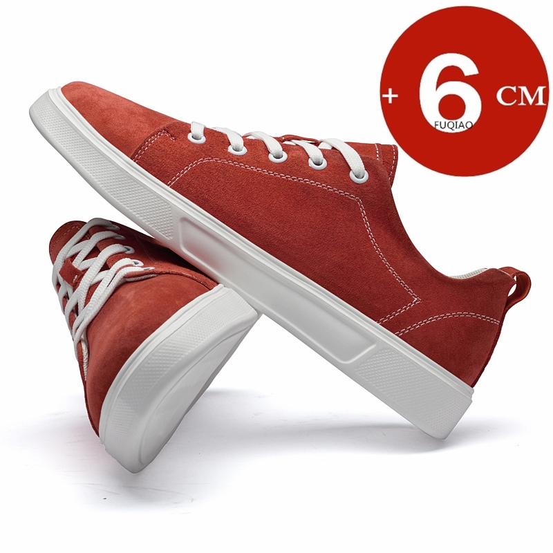 Men's Suede Casual Elevator Shoes 6cm Hidden Heel Height Increasing Sprots Breathable Comfortable Leather Lift Sneakers for Men