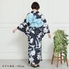 Kimono Yukata Heiko Obi 2 Piece Set Floral Pattern Yukata [Kyoto Yuzen] Women's (Navy (Lily))