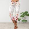Pants Summer Short Leggings Cropped Skinny Trousers Plus Size Leggins Ladies Slim 3D Flower Curtain Print Pants