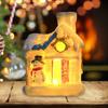 Миниатюрное здание из смолы, Рождественский подарок на день рождения, Многоцелевое, со светом, для стола, гостиной, праздника