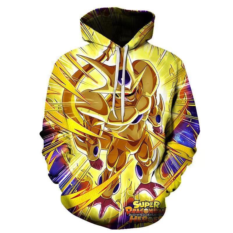 2024 Autumn Anime Dragon Ball Pullover Hooded Sweatshirt for Men and Women Classic 3D Printed Street Top Sweatshirt Jacket