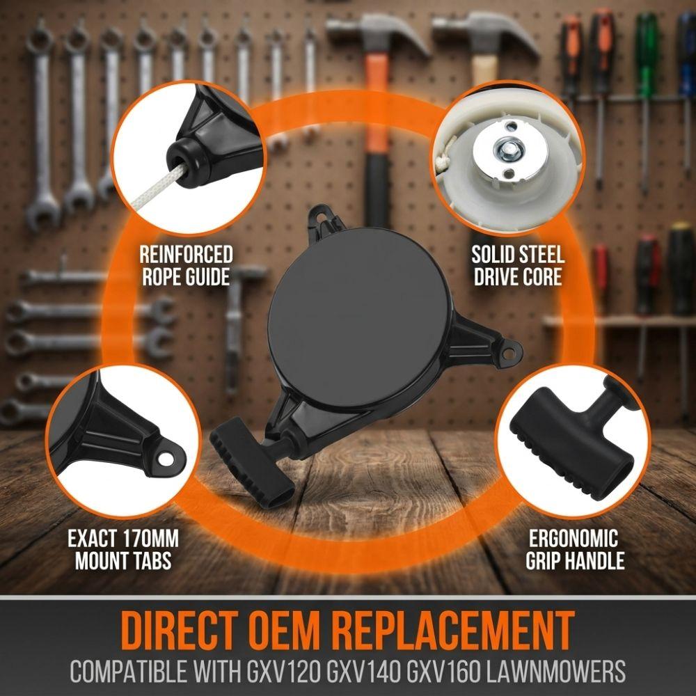 Metal Recoil Starter Recoil Type Pull Starter Lawn Mower Starter for Honda GXV120 GXV140 GXV160