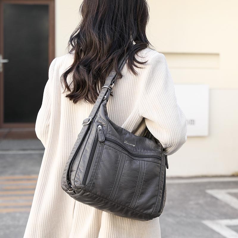 2023 Большая вместительная женская сумка, женская сумка через плечо из искусственной кожи, женская многофункциональная сумка через плечо, розовая сумка A Main Femme