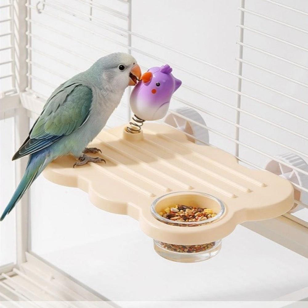 with Water Bowl Bird Cage Stand Toy Rectangle Birdcage Food Bowl Bird Feeder Platform Aviary