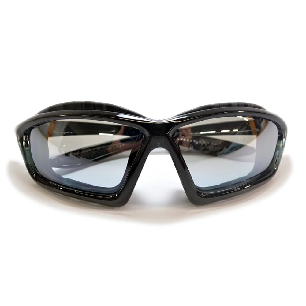 Motorcycle Biker Mirrored with Windproof for Men and UV Protection X [GARMENT] Sunglasses, Shades, Lenses, Pads, Women, (BLACK SILVER.MIRROR)