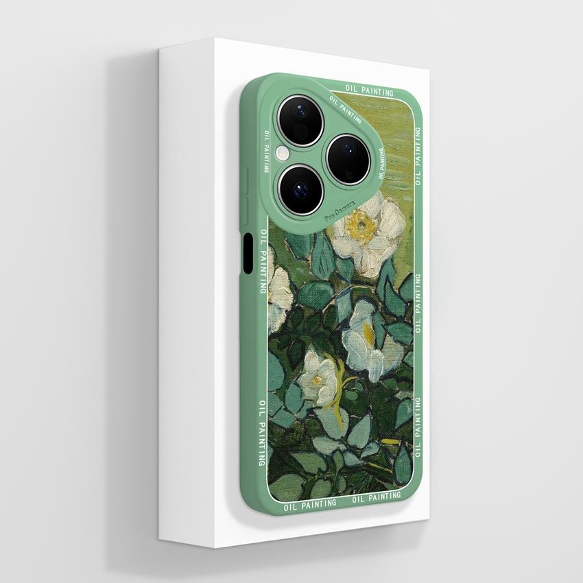 Чехлы для телефонов Huawei Pura 80 Pro Honor X7d X9d X20 V40 с красивыми деревенскими узорами, защитой объектива, из жидкого силикона, противоударный чехол для Huawei