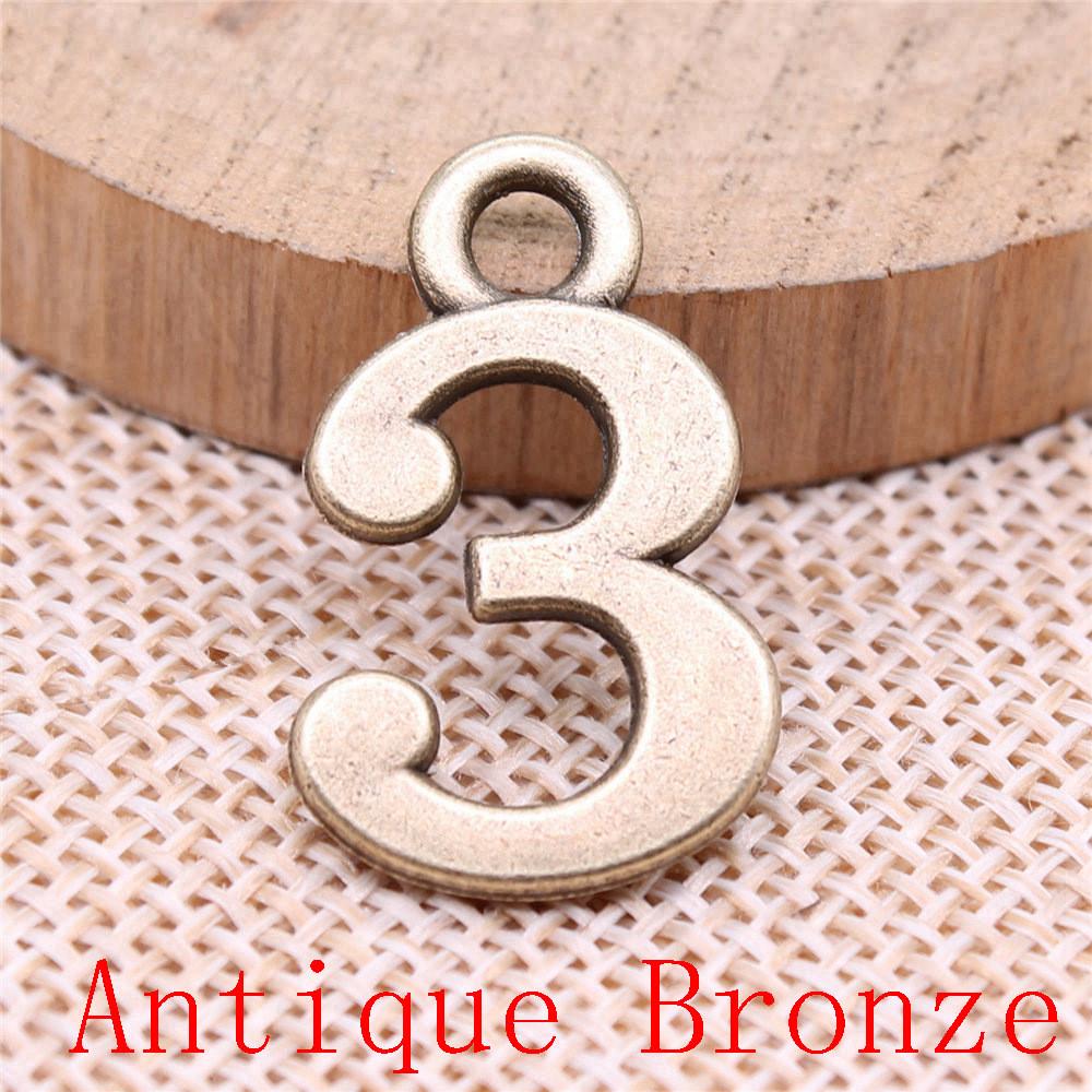 Study Travel Number Charms Pendant For Bracelet Necklace Jewelry Making Craft Findings